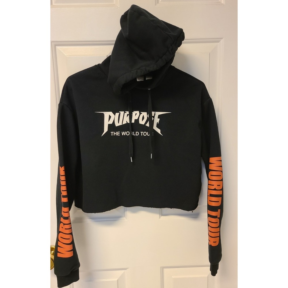 Justin Bieber Сropped Hoodie Purpose World Tour Women's Sweatshirt S
